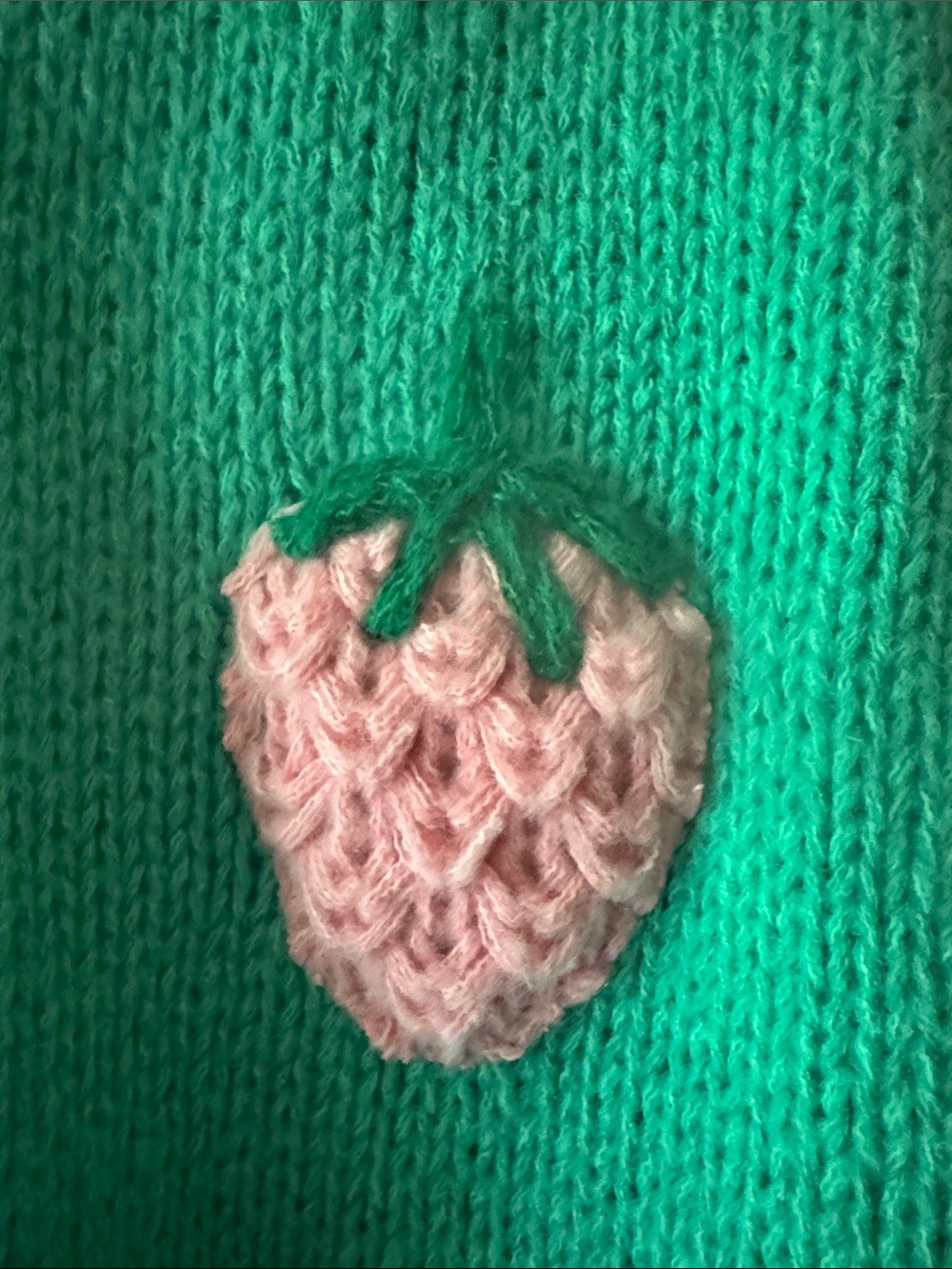 Luna Ivy Turquoise Strawberry Cardigan - Picture 4 of 7